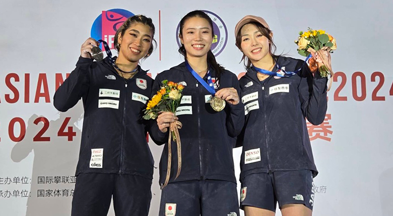 松藤藍夢が優勝　日本女子5人のボルダー決勝を制する【クライミングアジア選手権2024】